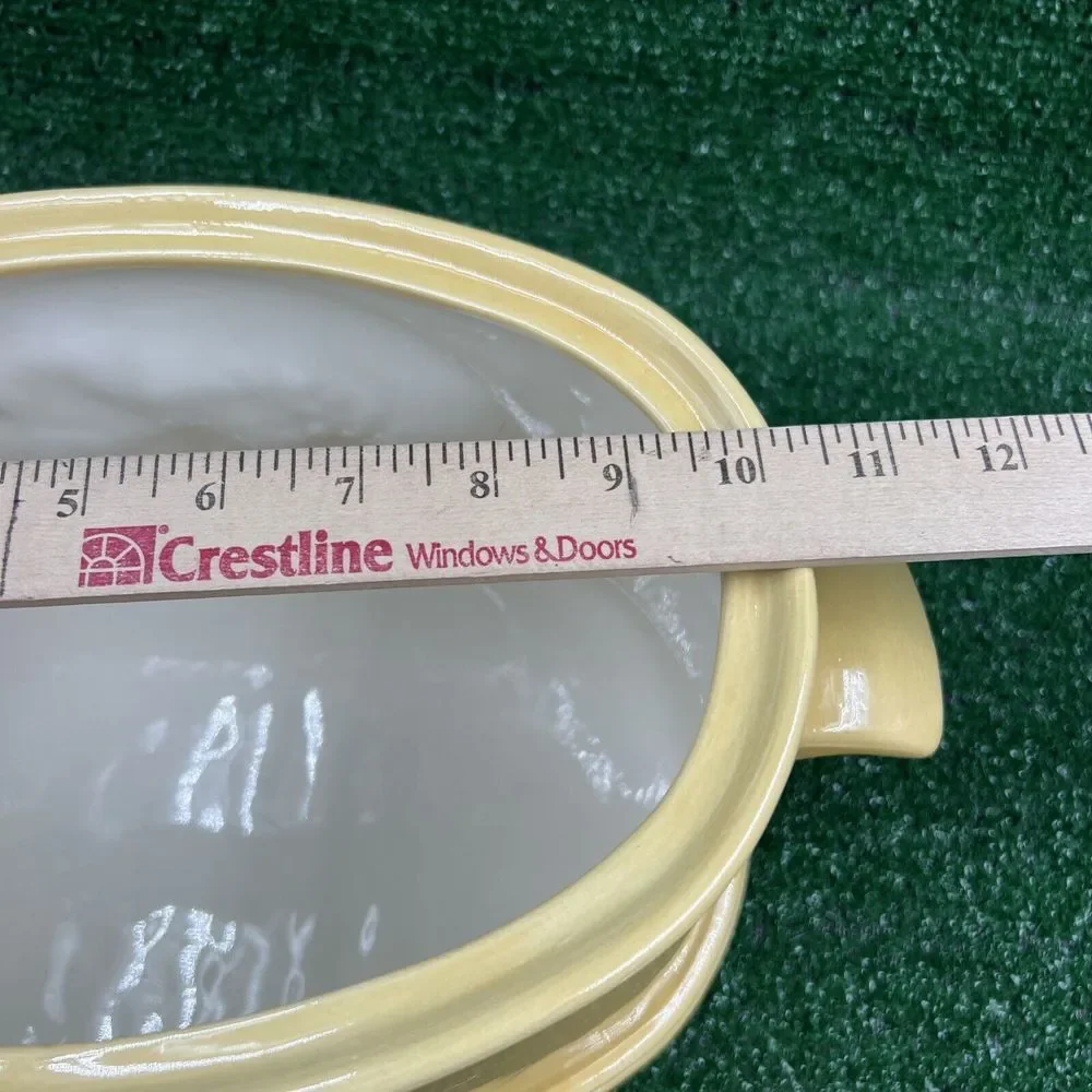 Vintage Hershe Molds 1981 Yellow Soup Serving Dish With Handle Read Descrip Flaw
